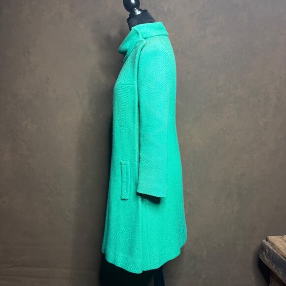 Vintage 1950s Joseph Magnin Emerald Green Wool Coat Mod Swing Style Mid Century - Picture 2 of 16